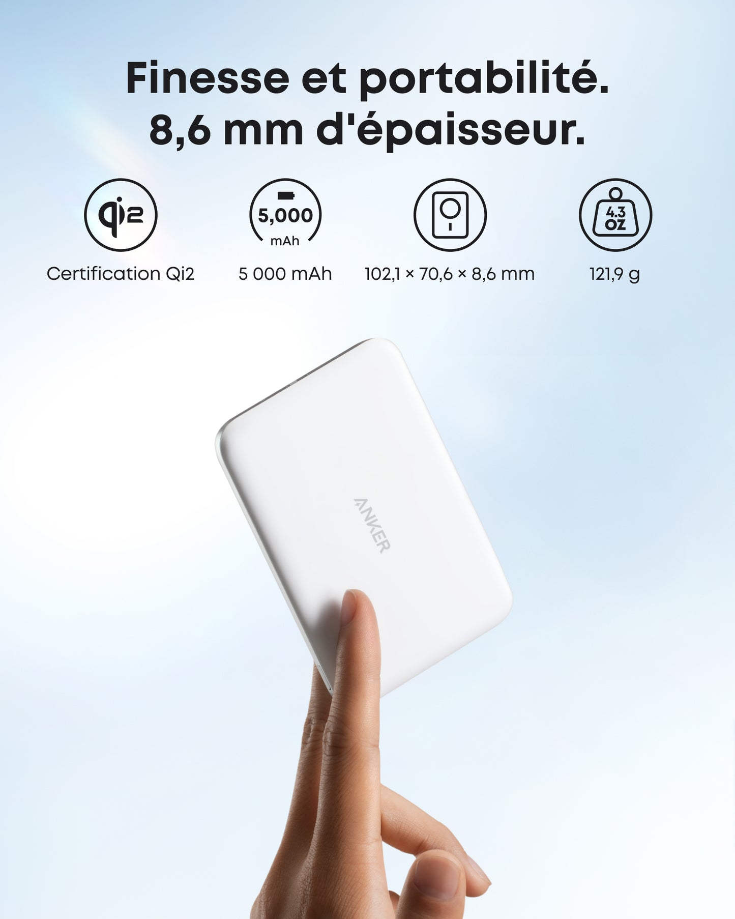 Chargeur Anker Nano (45 W, écran intelligent) + Batterie externe Anker Nano (5K, MagGo, Slim)