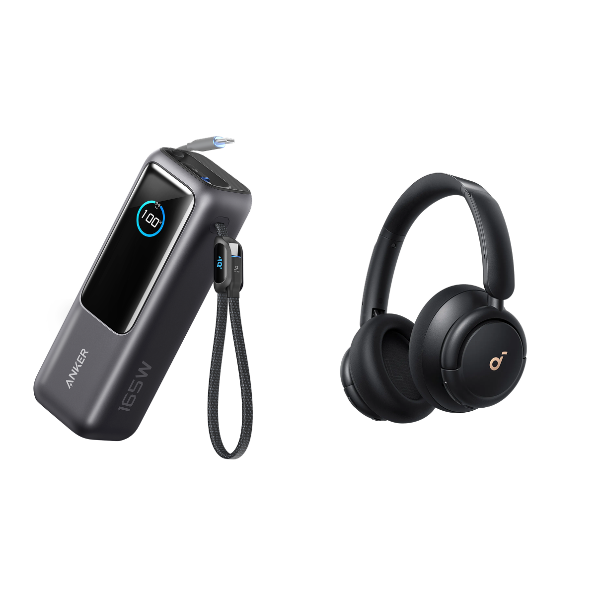 PowerBank Anker (25K, 165 W) + Q30 | Casque Bluetooth à réduction de bruit