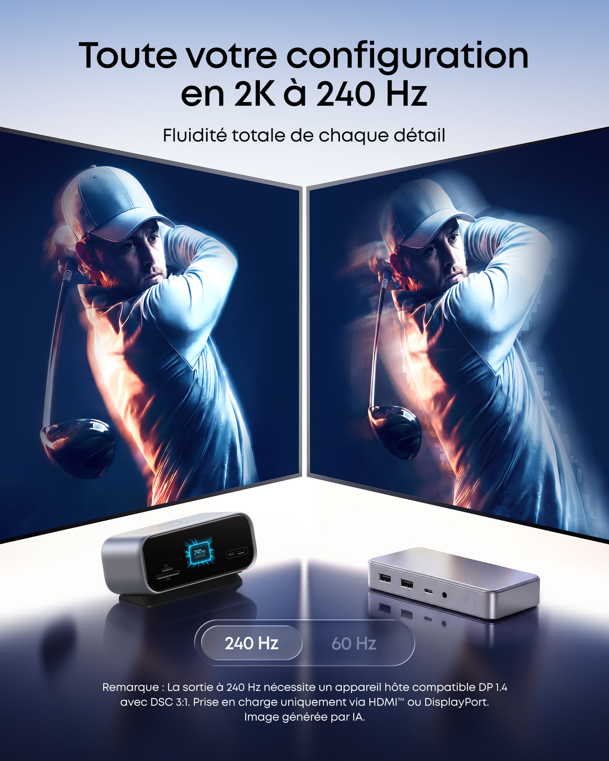 Concentrateur USB-C Anker Nano (10-en-1, 240 Hz, écran intelligent)（Cadeau d’inscription）