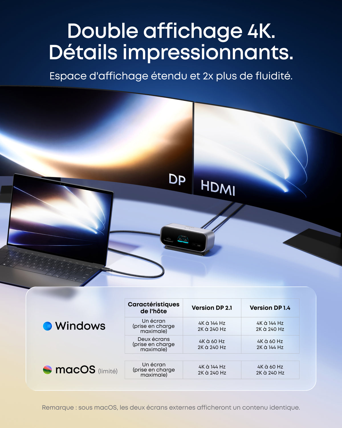 Concentrateur USB-C Anker Nano (10-en-1, 240 Hz, écran intelligent)（Cadeau d’inscription）