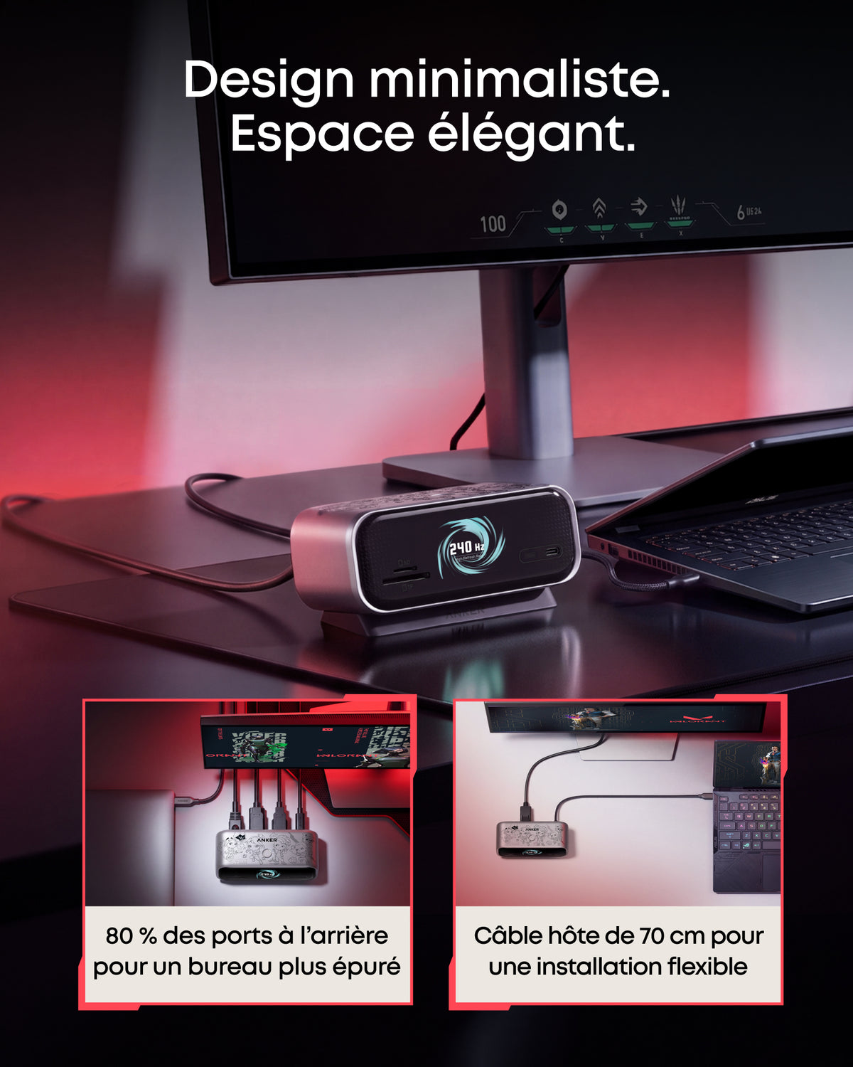 Anker Nano Hub USB-C 10-en-1 (écran intelligent, Valorant Édition Limitée)