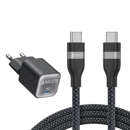 Chargeur Anker <b>511</b> (Nano Pro) + Câble USB-C vers USB-C (240 W, 180 CM)