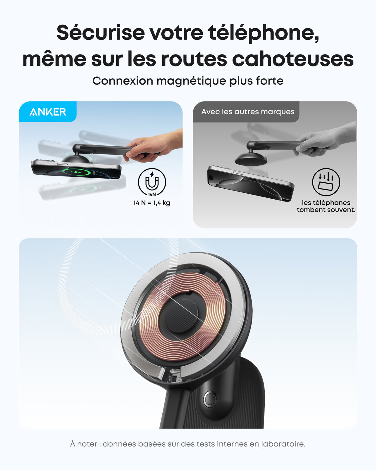 Chargeur allume-cigare magnétique Qi2 Anker