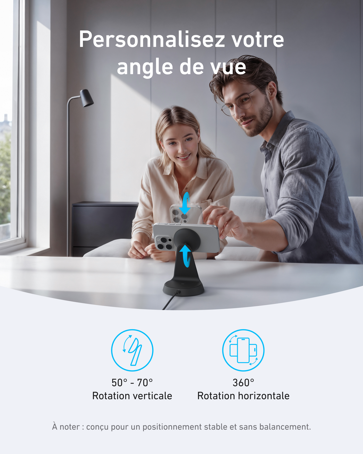 Chargeur sans fil Anker MagGo (2-en-1, dock)