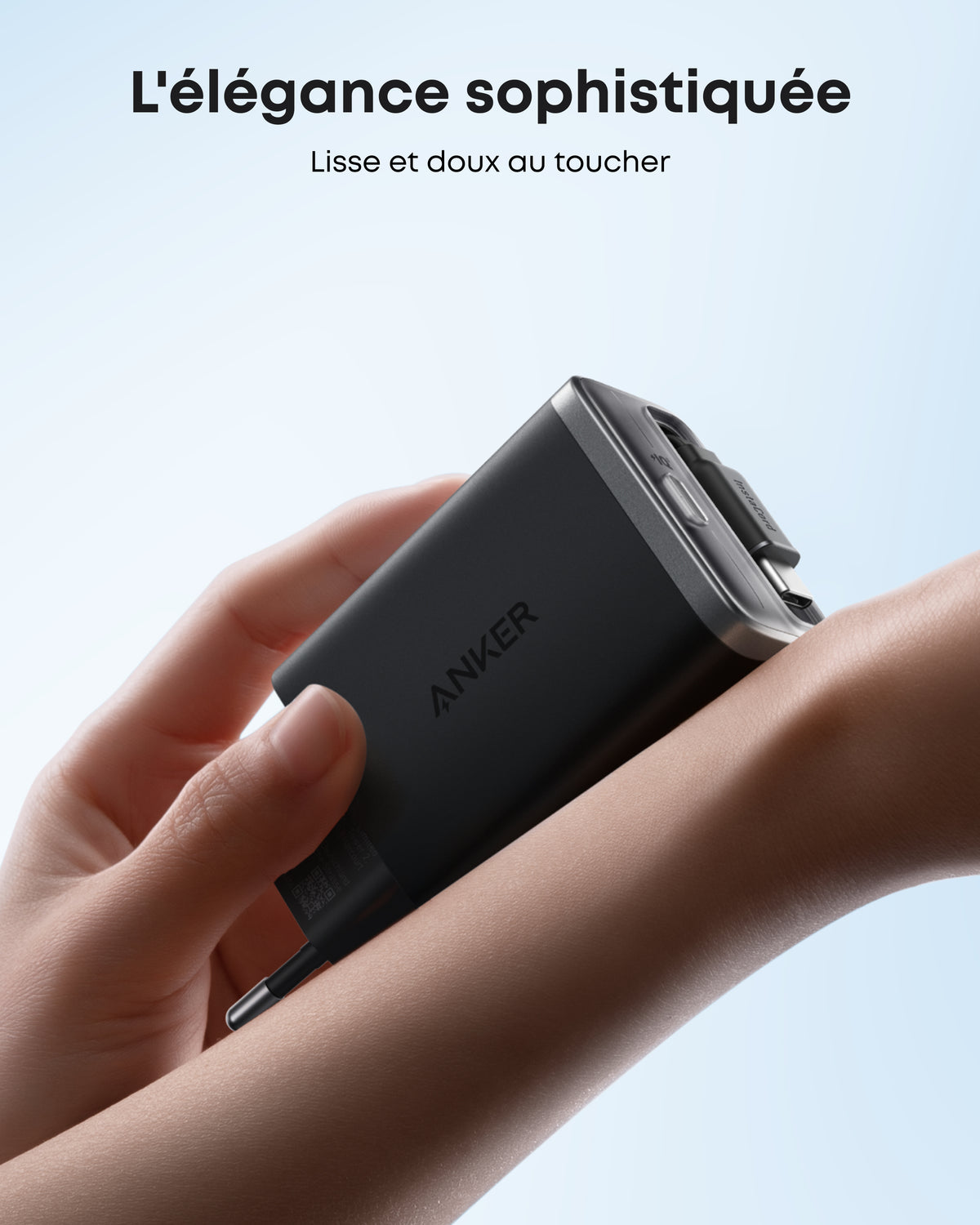 Chargeur Anker Nano (35 W) avec câble USB-C rétractable