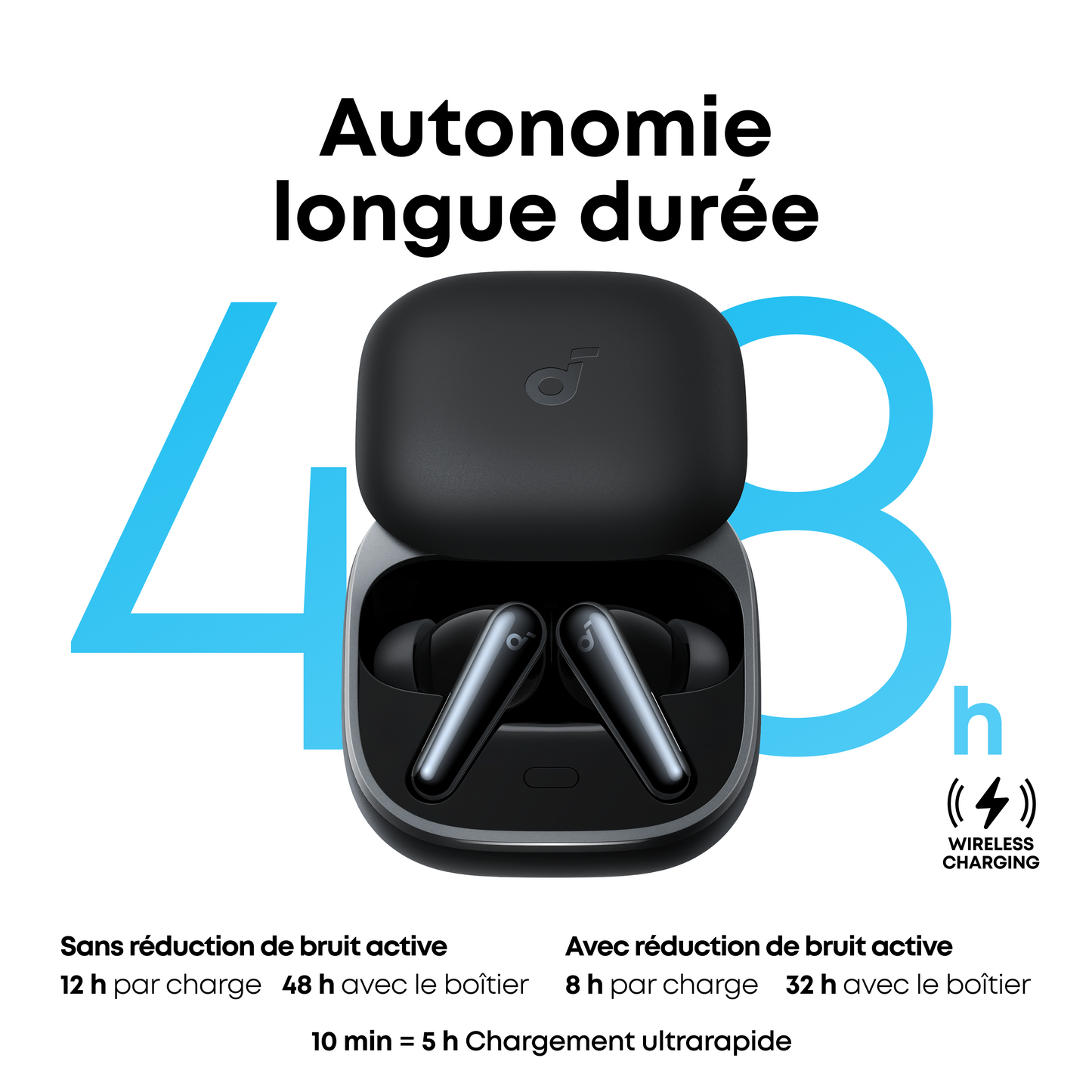 PowerBank Anker MagGo (10K, Slim) + Liberty 5｜Écouteurs True Wireless avec son 3D Dolby