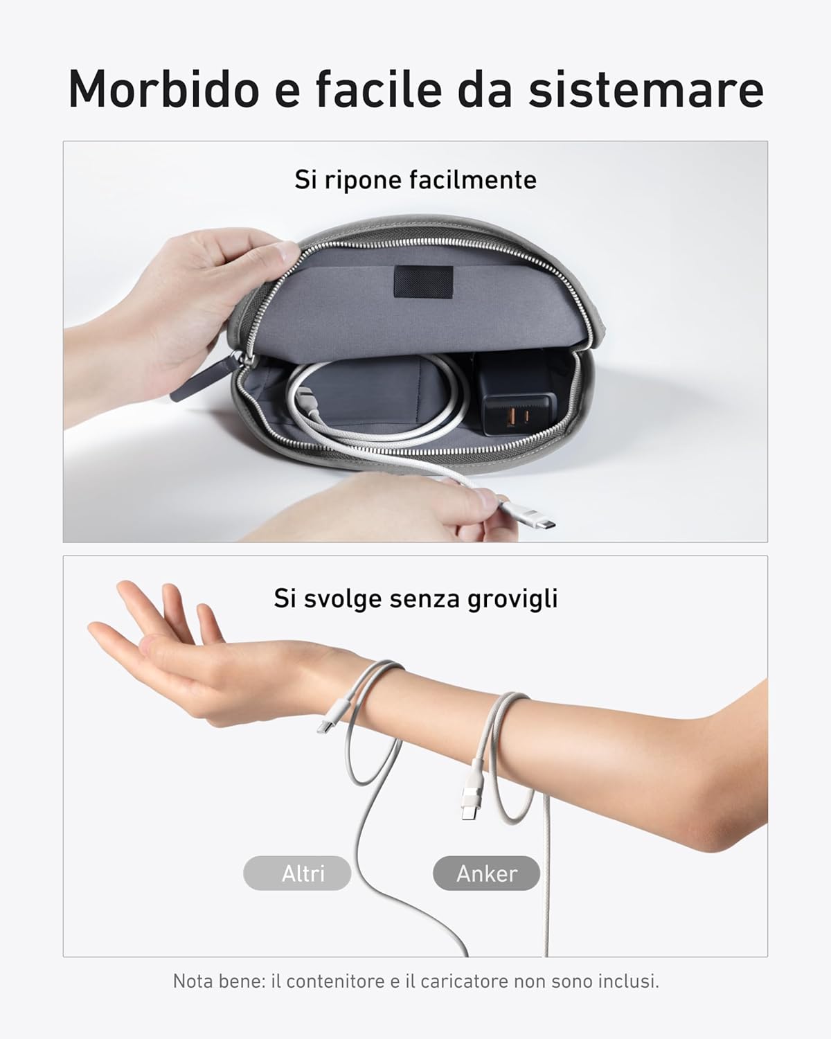 Chargeur Anker Nano (45 W, écran intelligent) + Câble Anker USB-C vers USB-C (240 W, upcyclé et tressé)