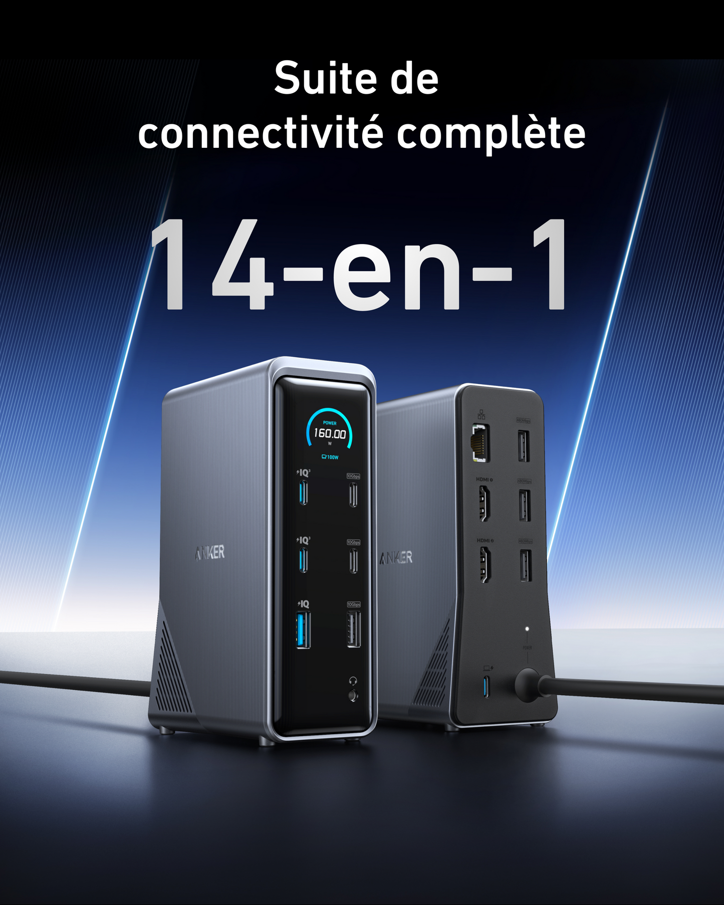 Station de charge Anker Prime (14-en-1) + Câble USB-C vers USB-C