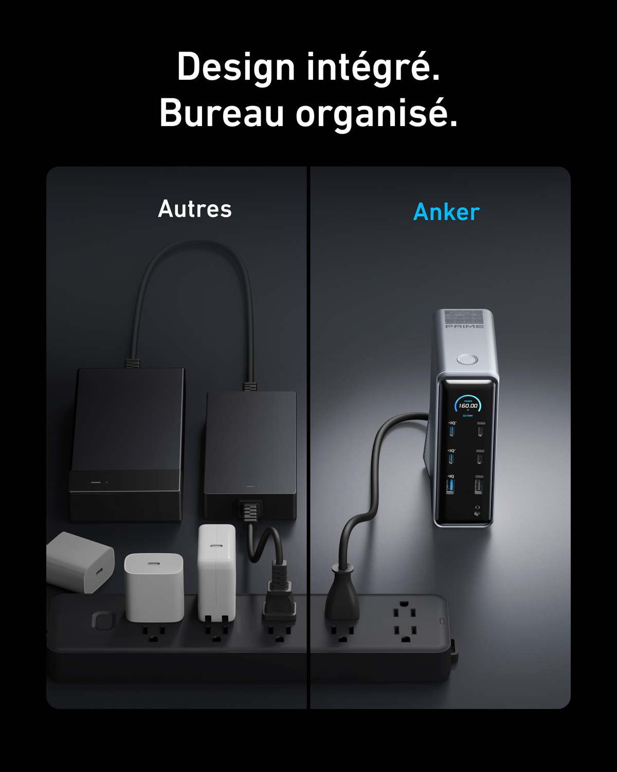 Station de charge Anker Prime (14-en-1, double affichage, 160 W)