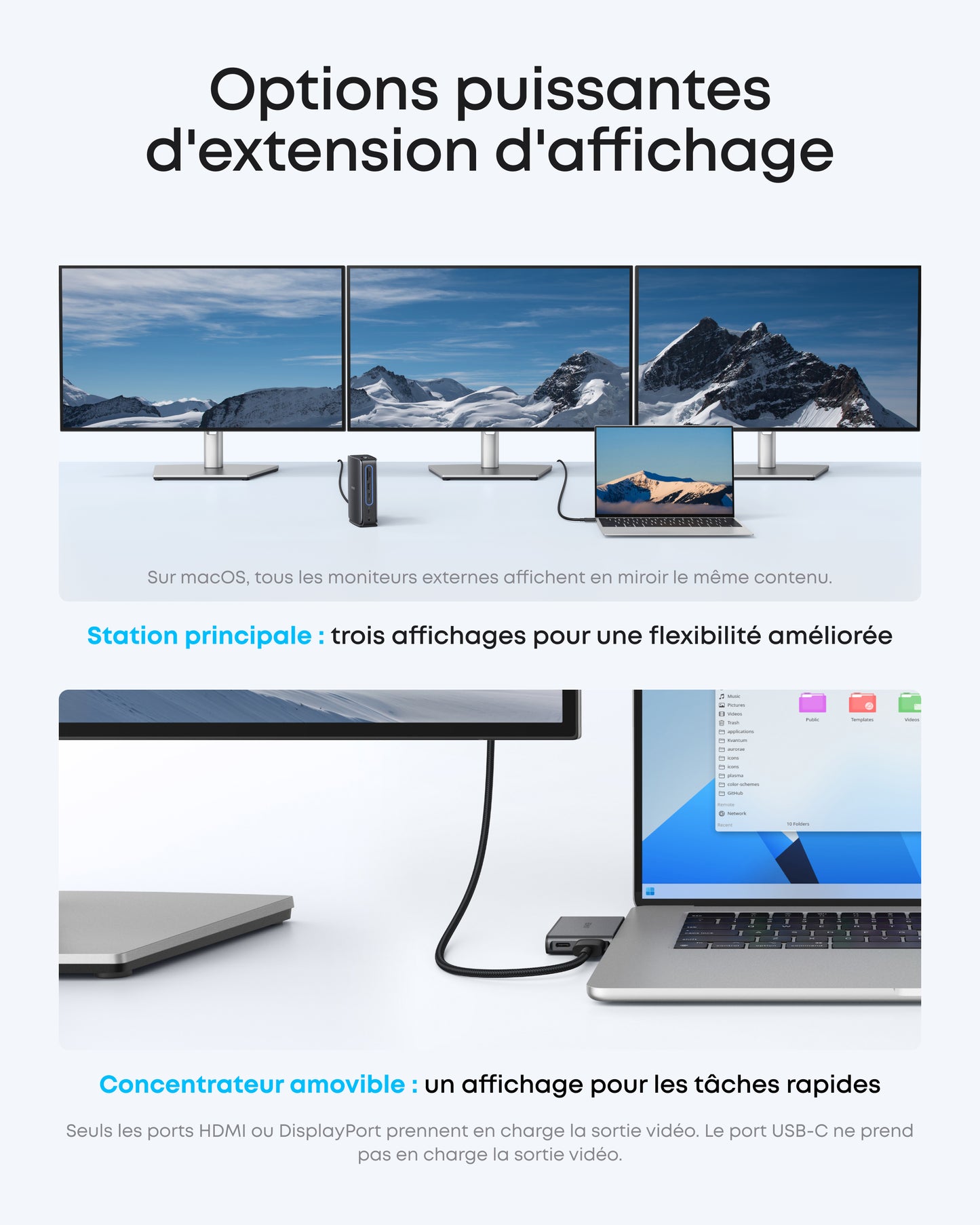 Concentrateur Anker Nano, hub USB-C compact 6-en-1 avec charge PD 85 W (chargeur non inclus)