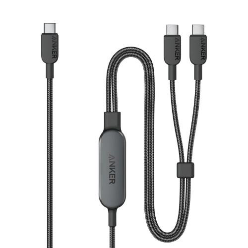 Anker 2-in-1 USB-C to USB-C Cable (4 ft, 140W, Braided）