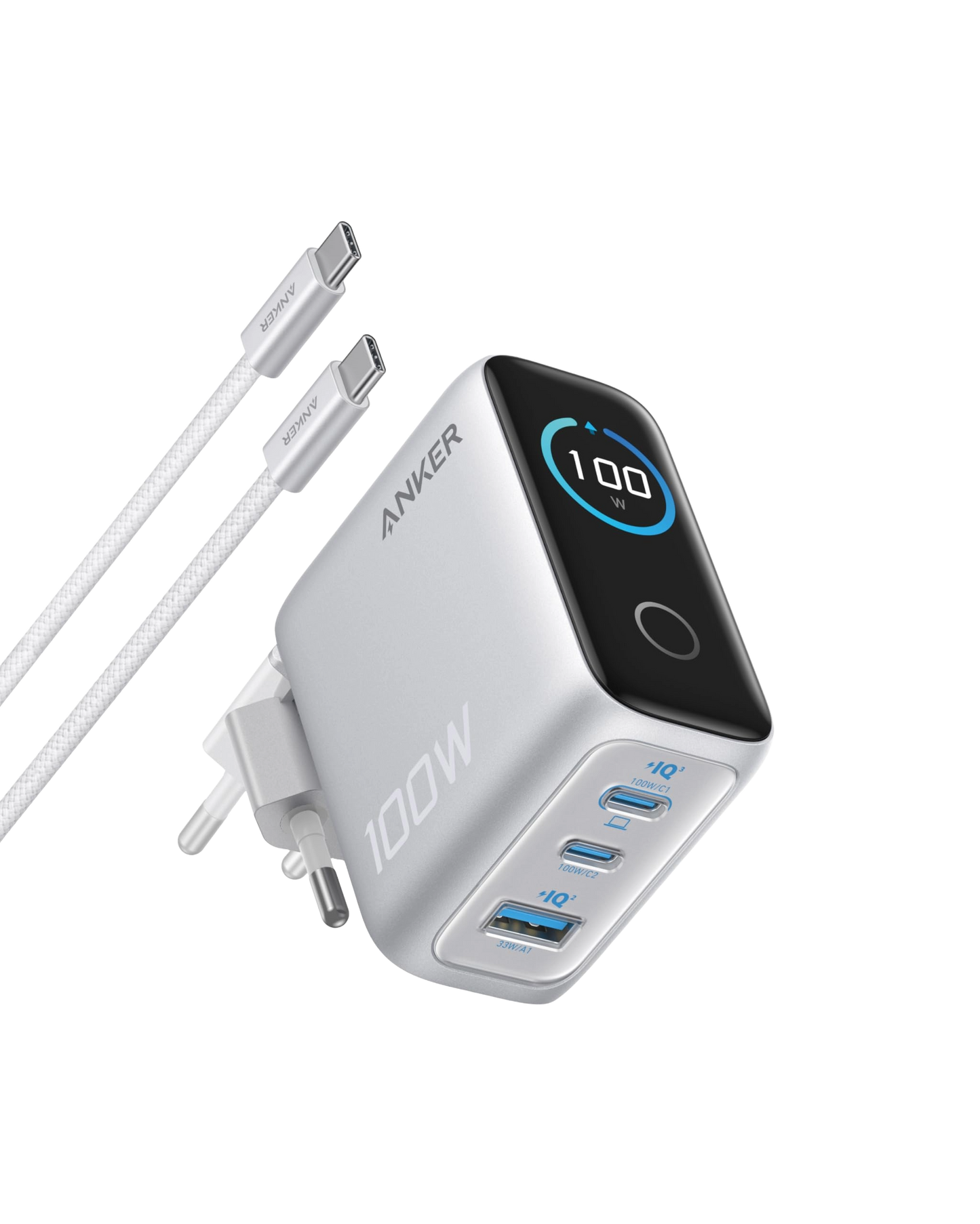Chargeur USB-C Anker (3 ports, 100 W)