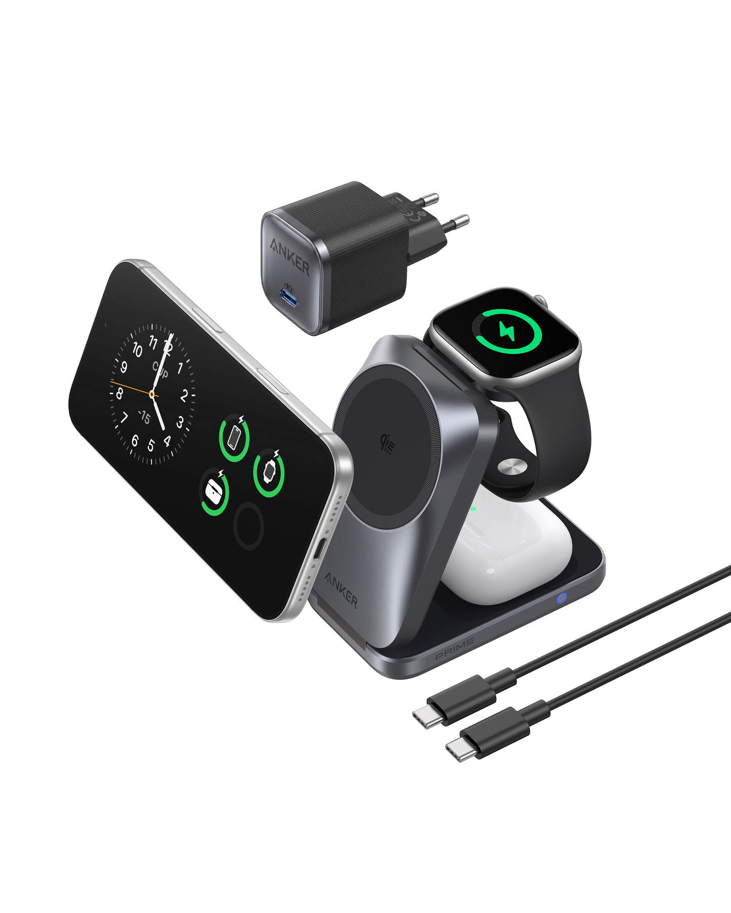 Station de charge sans fil Anker Prime (3-en-1, MagGo, AirCool, pliable)