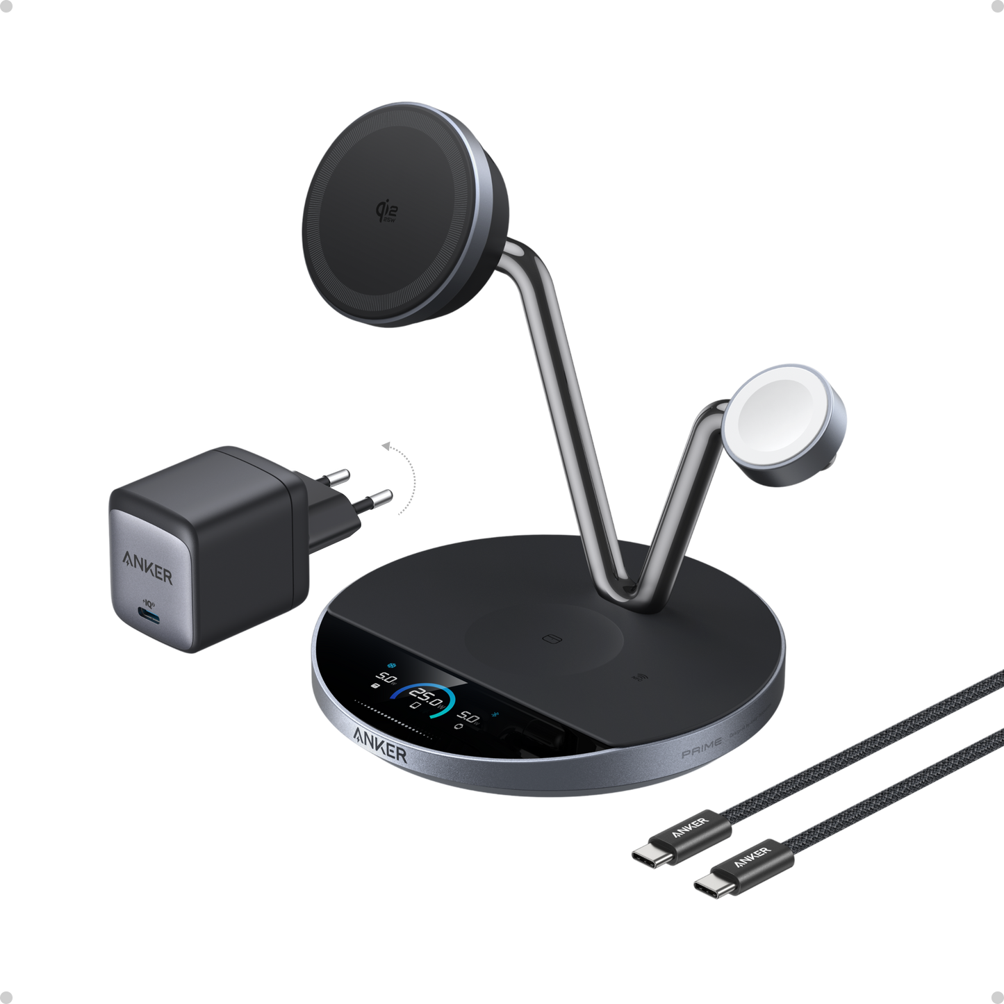 Station de charge sans fil Qi2 Anker Prime (3-en-1)