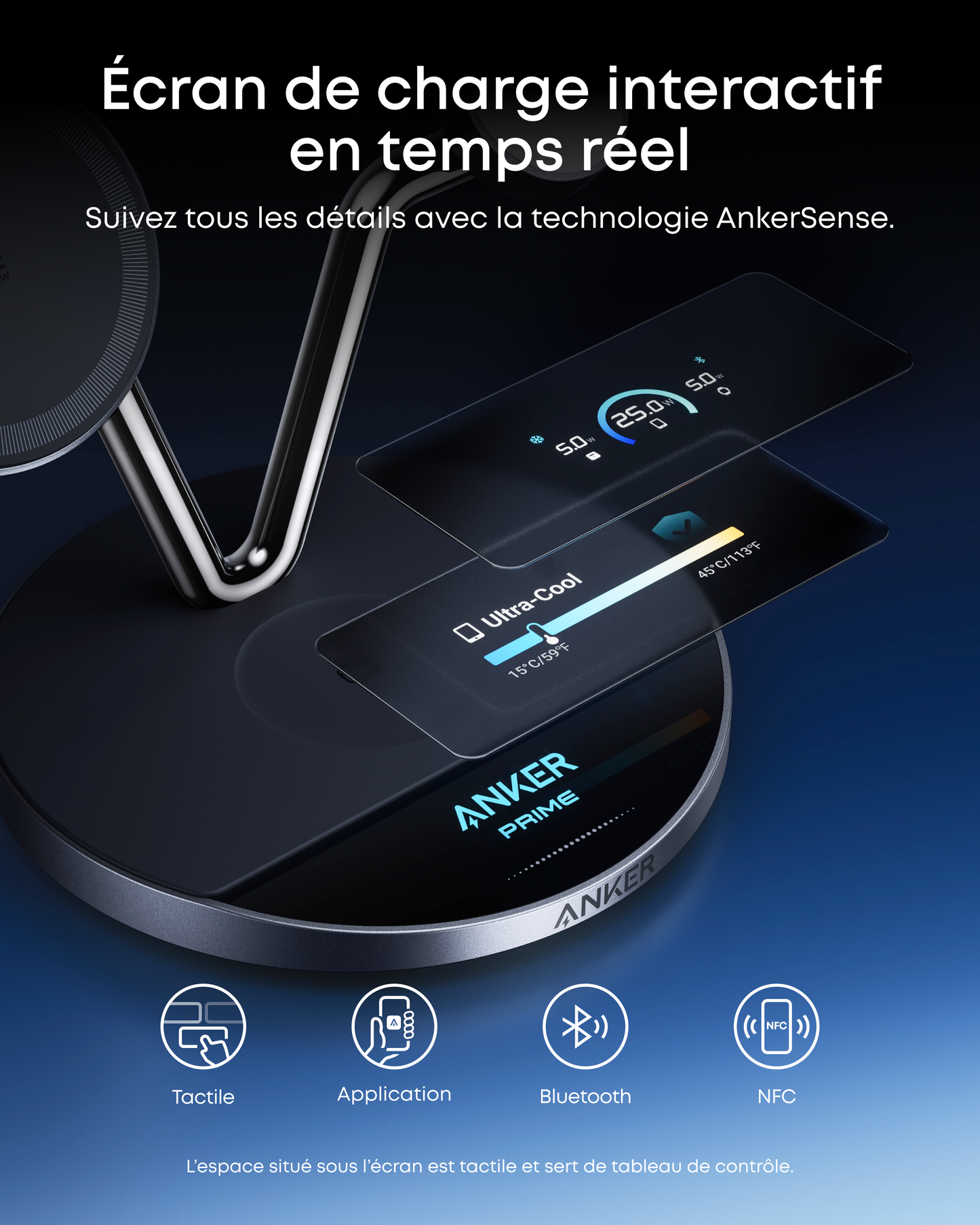 Station de charge sans fil Qi2 Anker Prime (3-en-1)