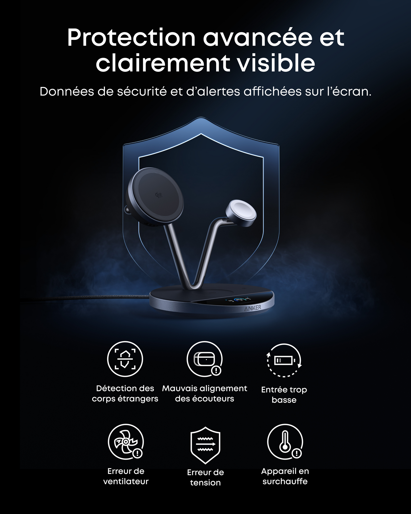 Station de charge sans fil Qi2 Anker Prime (3-en-1)