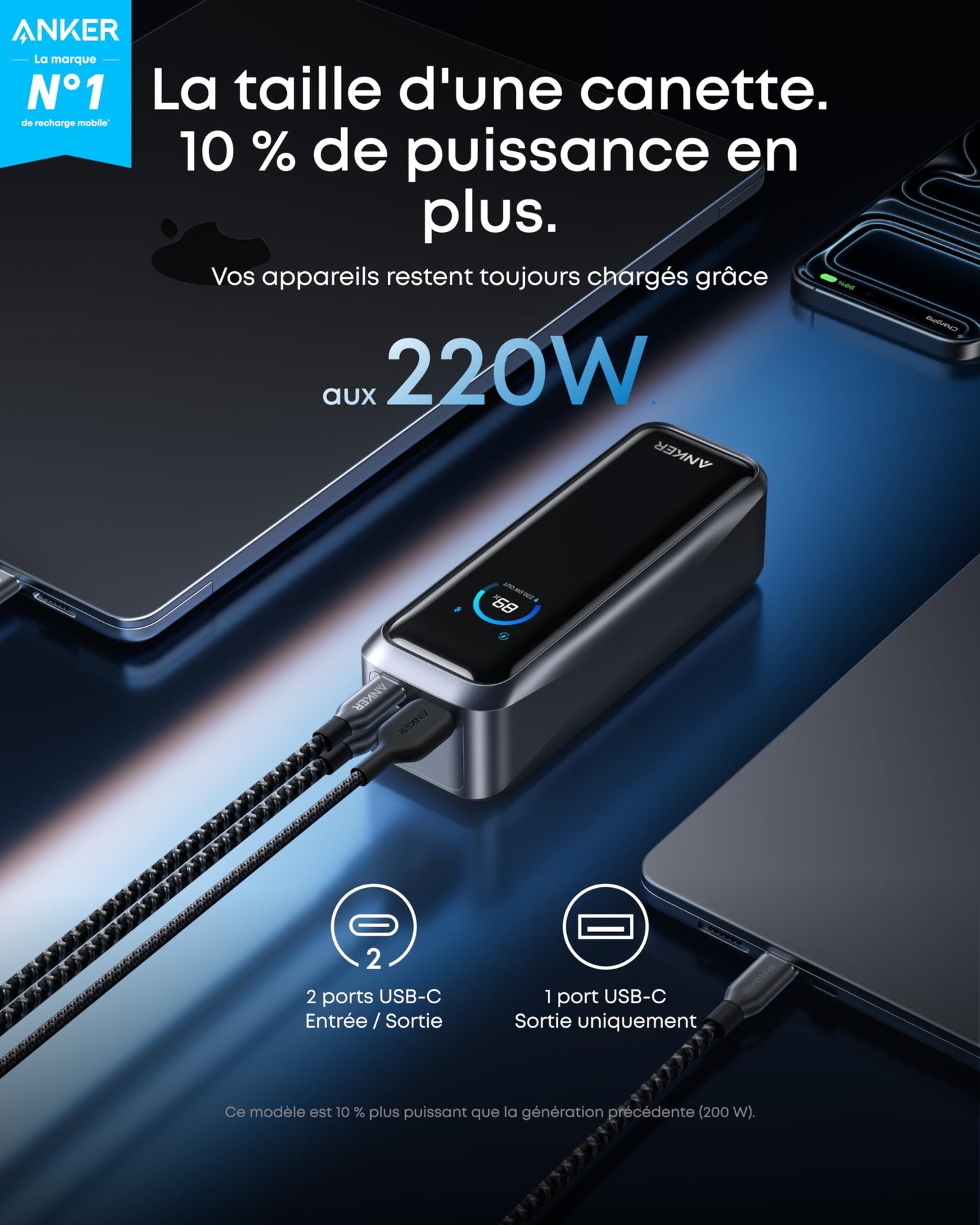 Batterie externe Anker Prime (20K, 220 W) + Base de charge Anker Prime (150 W, 3 ports)