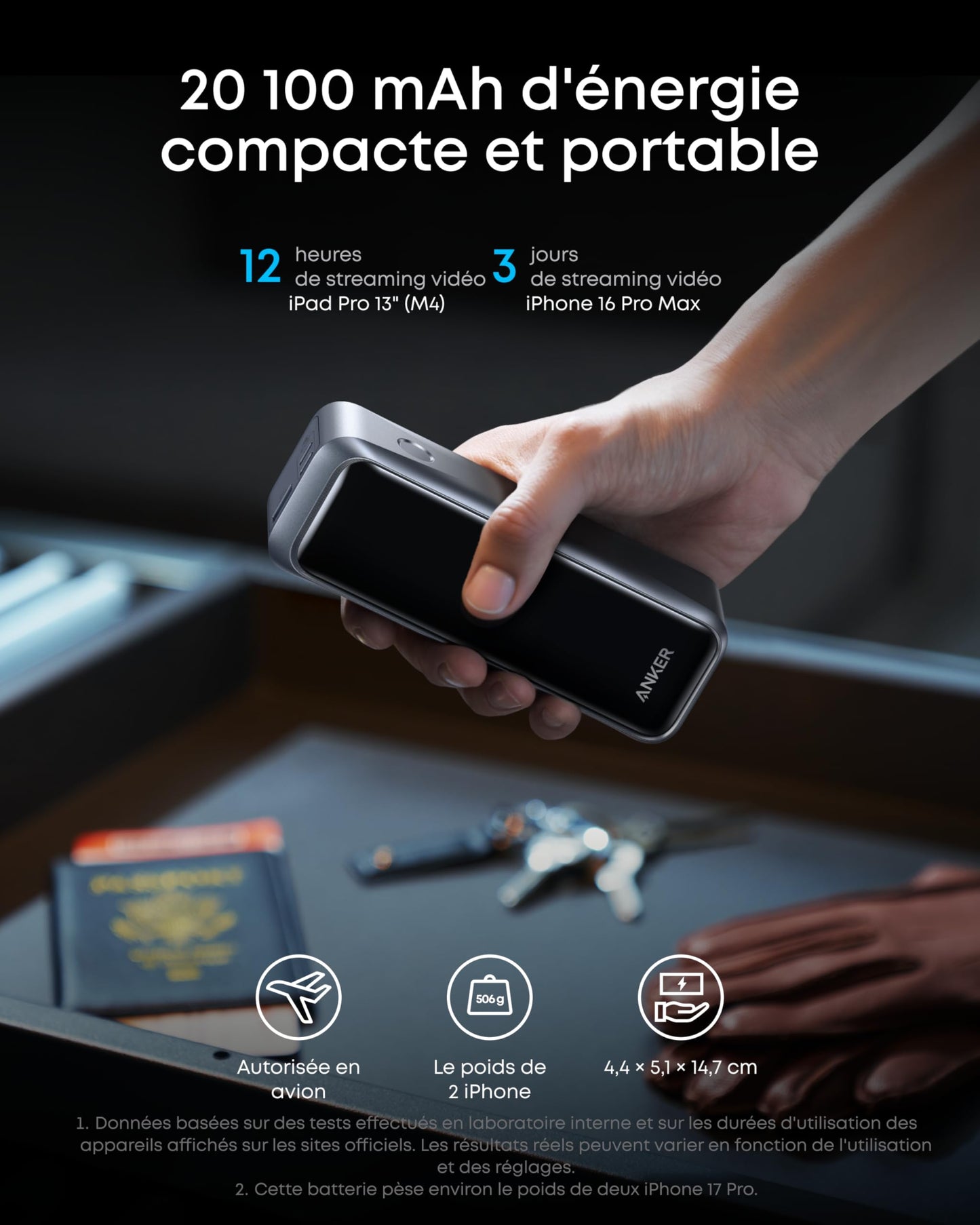Batterie externe Anker Prime (20K, 220 W) + Base de charge Anker Prime (150 W, 3 ports)