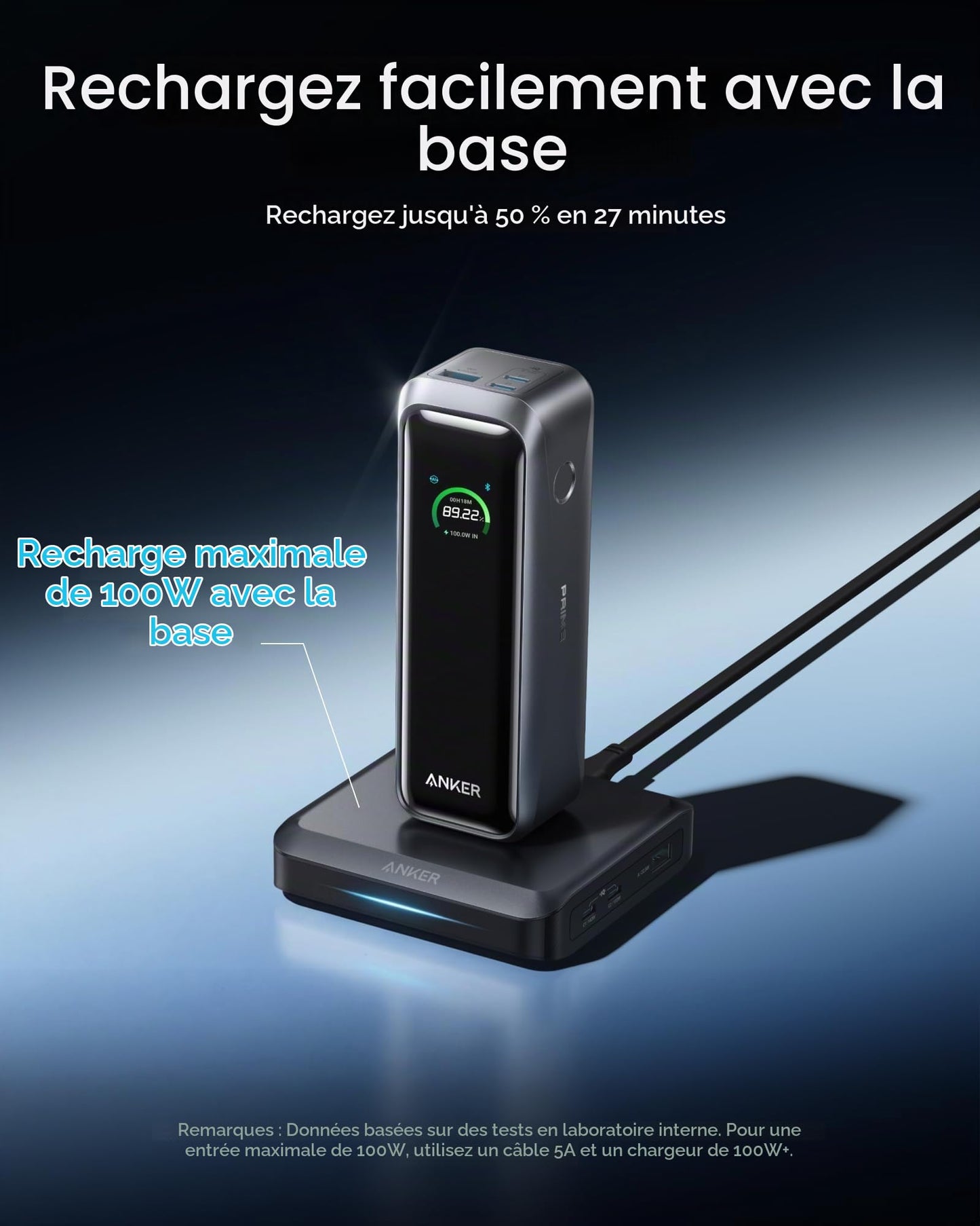Batterie externe Anker Prime (20K, 220 W) + Base de charge Anker Prime (150 W, 3 ports)