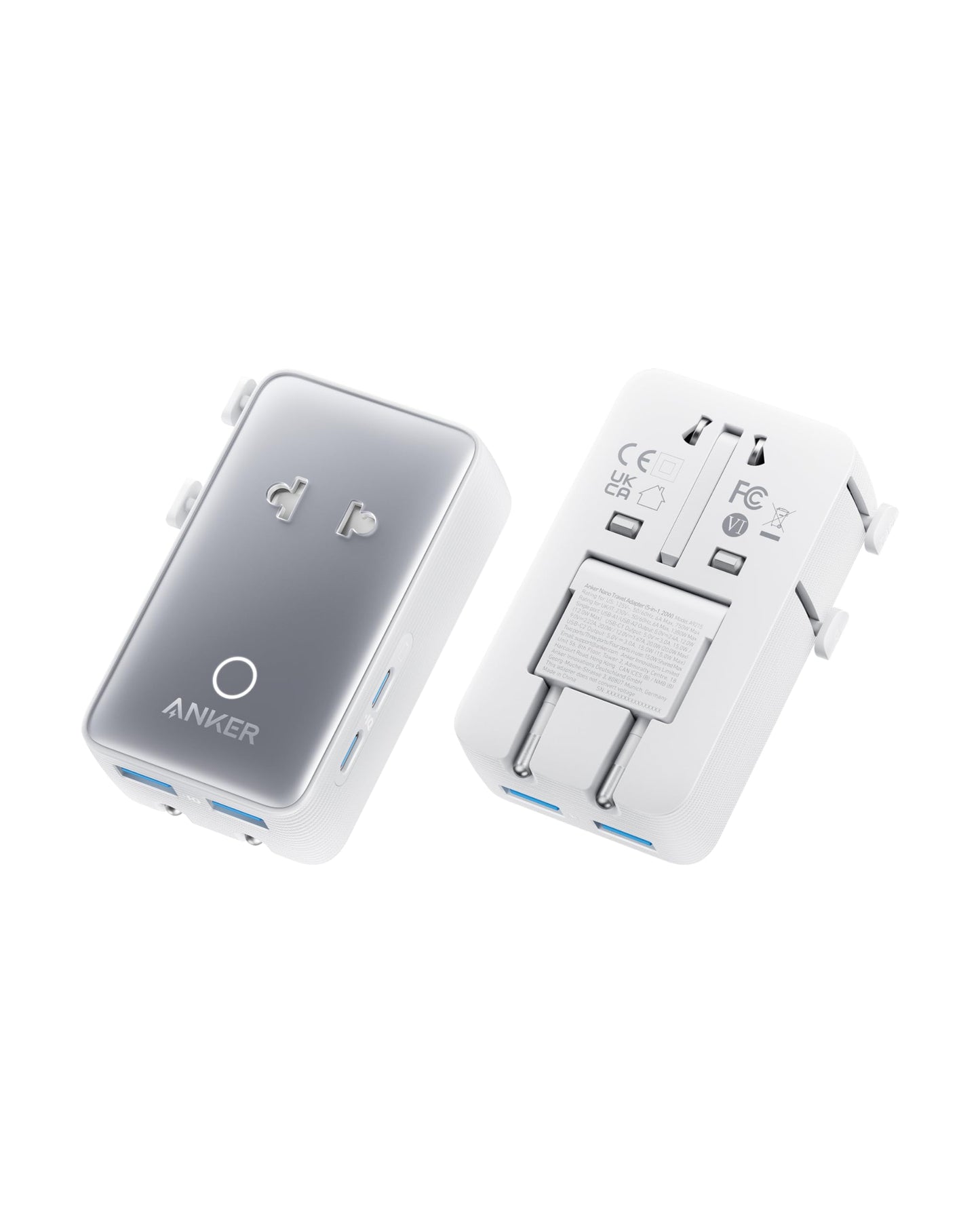 PowerBank Anker MagGo (10K, Slim) + Adaptateur de voyage Anker Nano (5-en-1, 20 W)