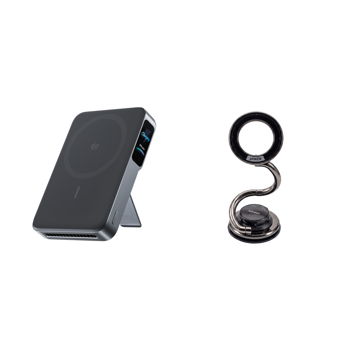 Anker MagGo Batterie externe 2 Pro + Support magnétique en métal à bras extra-long