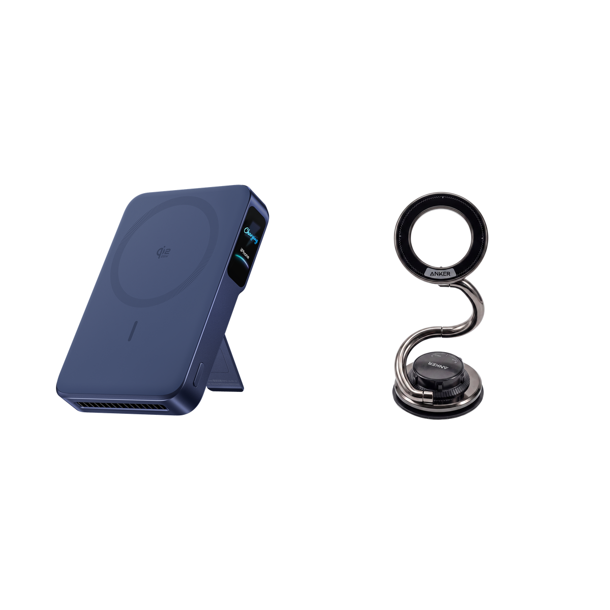 Anker MagGo Batterie externe 2 Pro + Support magnétique en métal à bras extra-long
