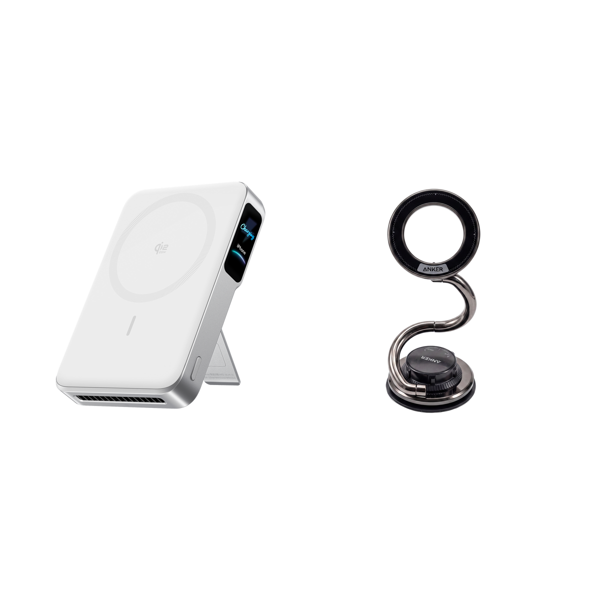 Anker MagGo Batterie externe 2 Pro + Support magnétique en métal à bras extra-long