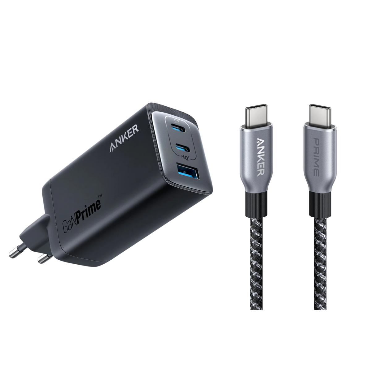 Anker &lt;b&gt;737&lt;/b&gt; chargeur GaN Prime 120 W + Câble USB-C vers USB-C Anker Prime