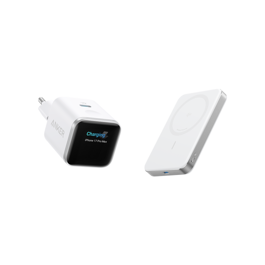 Chargeur Anker Nano (45 W, écran intelligent) + PowerBank Anker MagGo (10K, Slim)