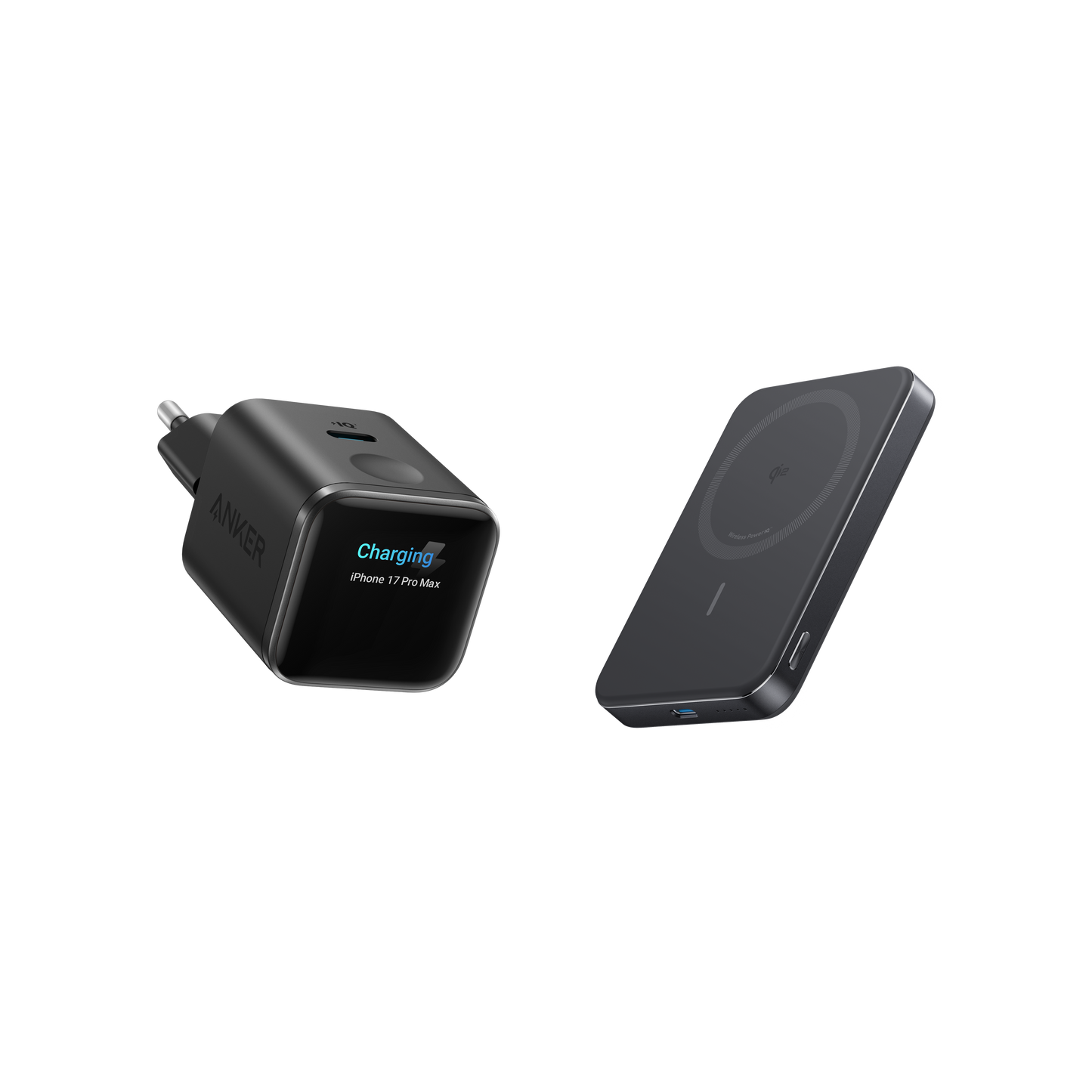 Chargeur Anker Nano (45 W, écran intelligent) + PowerBank Anker MagGo (10K, Slim)