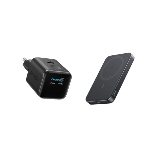 Chargeur Anker Nano (45 W, écran intelligent) + PowerBank Anker MagGo (10K, Slim)