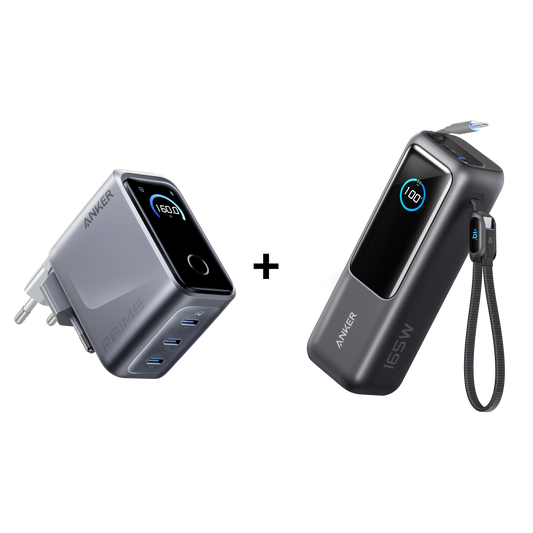 Chargeur Anker Prime (160 W, 3 ports) +PowerBank Anker (25K, 165 W)