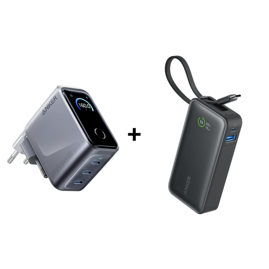 Chargeur Anker Prime (160 W, 3 ports) +Anker Nano PowerBank (30 W)