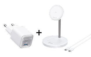 Chargeur sans fil Anker MagGo (2-en-1) + Chargeur Nano (30 W, GaN)