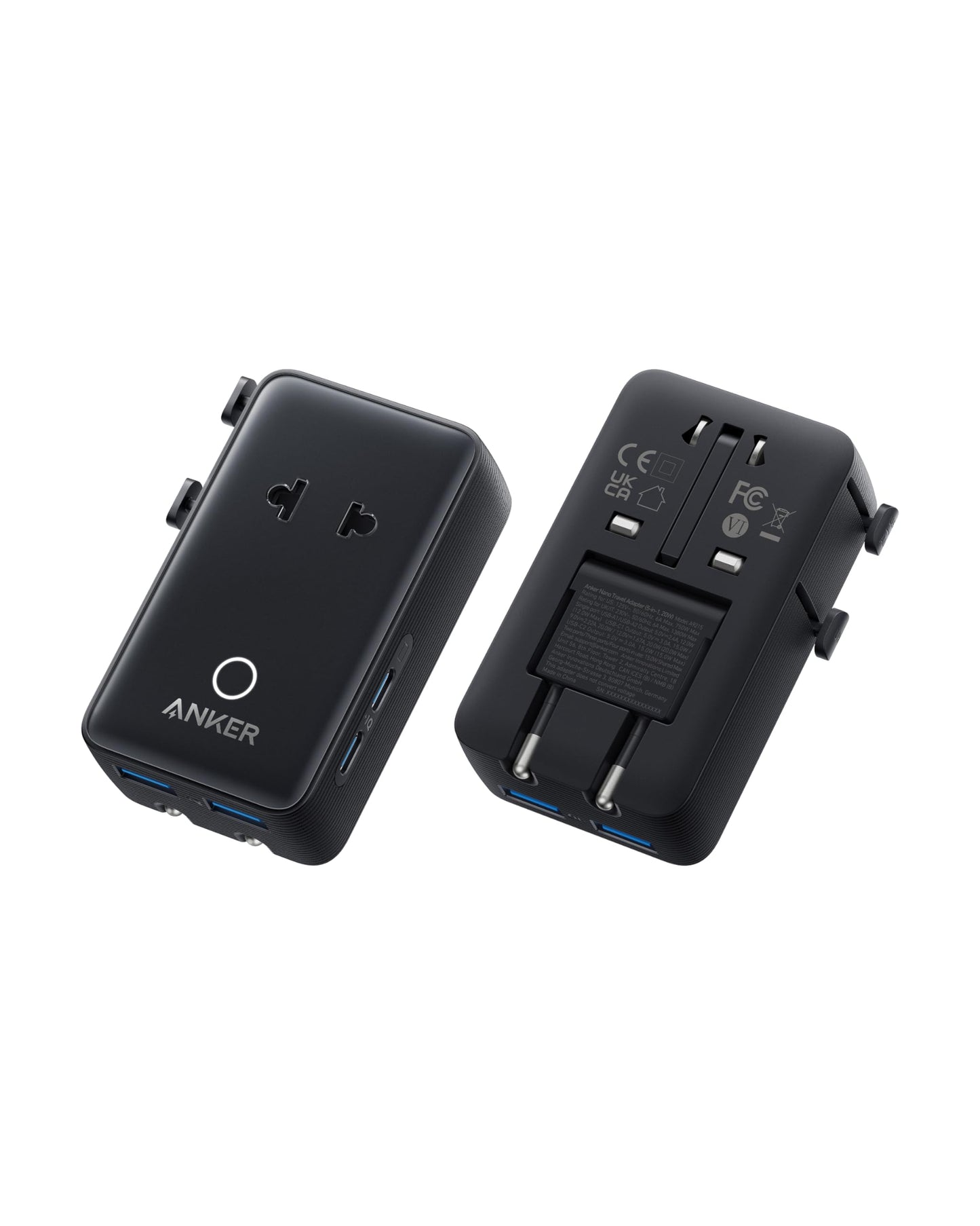PowerBank Anker MagGo (10K, Slim) + Adaptateur de voyage Anker Nano (5-en-1, 20 W)