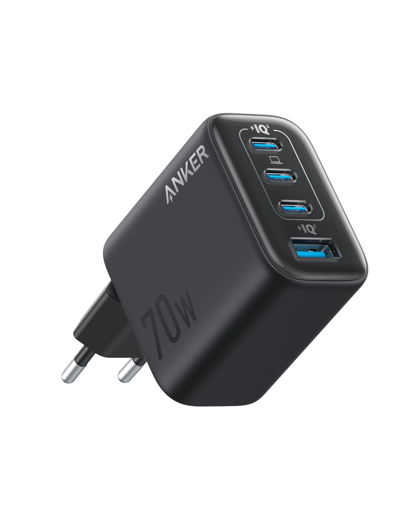 Chargeur Anker Zolo (70 W, 4 ports) + Chargeur Anker <b>511</b> + Câble USB-C vers USB-C Anker Prime (240 W, design tressé et recyclé)