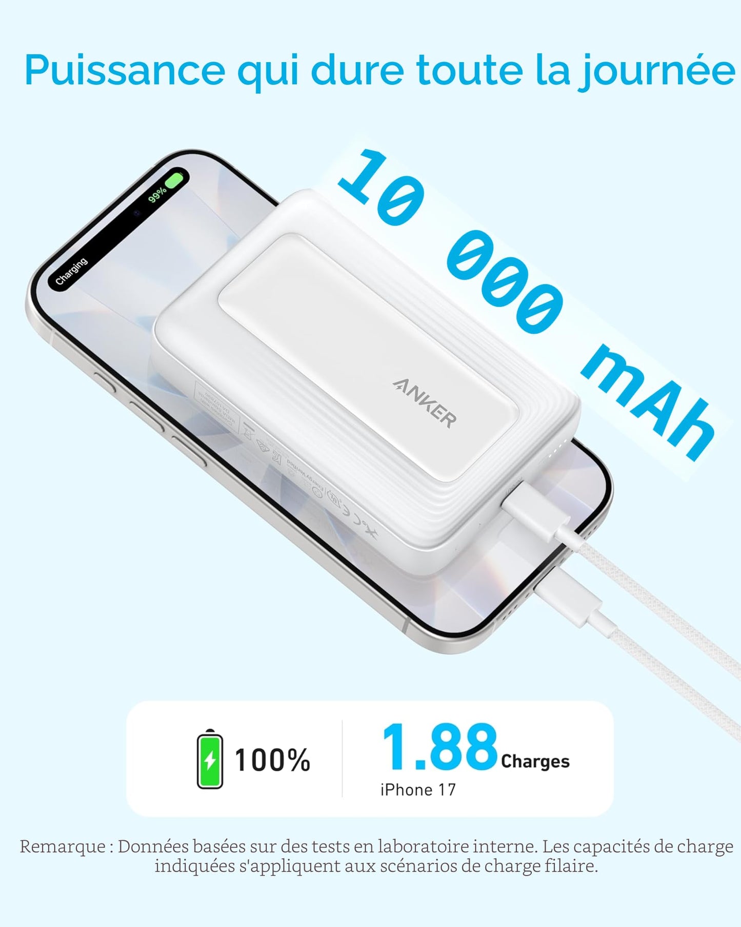 Batterie Externe Anker Zolo (10K, 30 W, magnétique)
