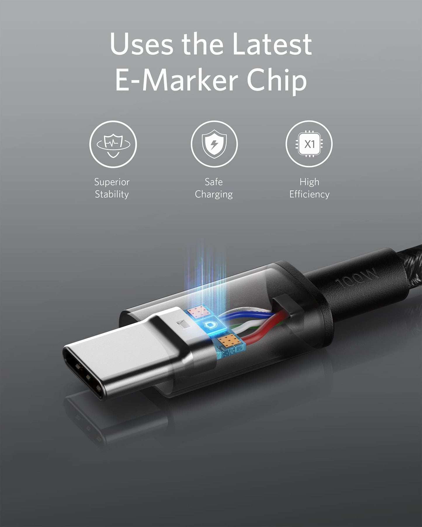 câble Anker 333 USB-C vers USB-C (1 m + 1,8 m + 3 m, nylon)