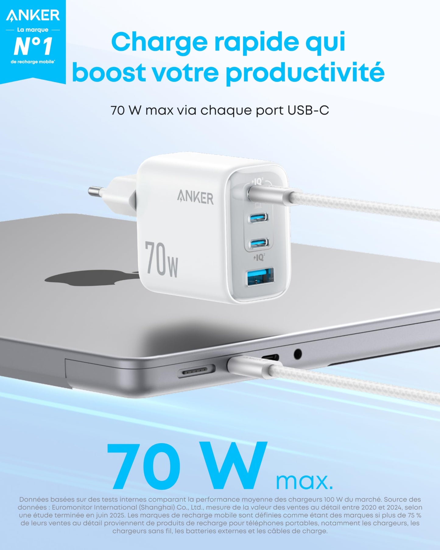 Chargeur Anker Zolo (70 W, 4 ports)