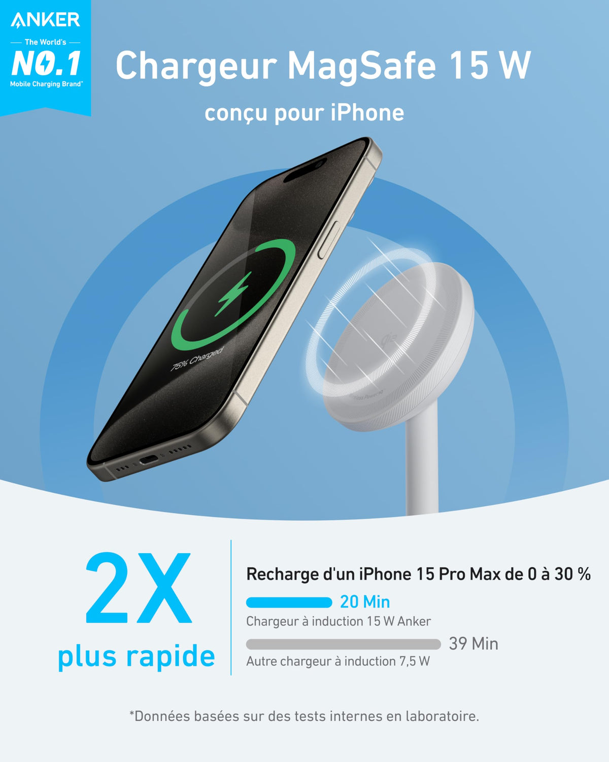 Chargeur sans fil Anker MagGo (socle)