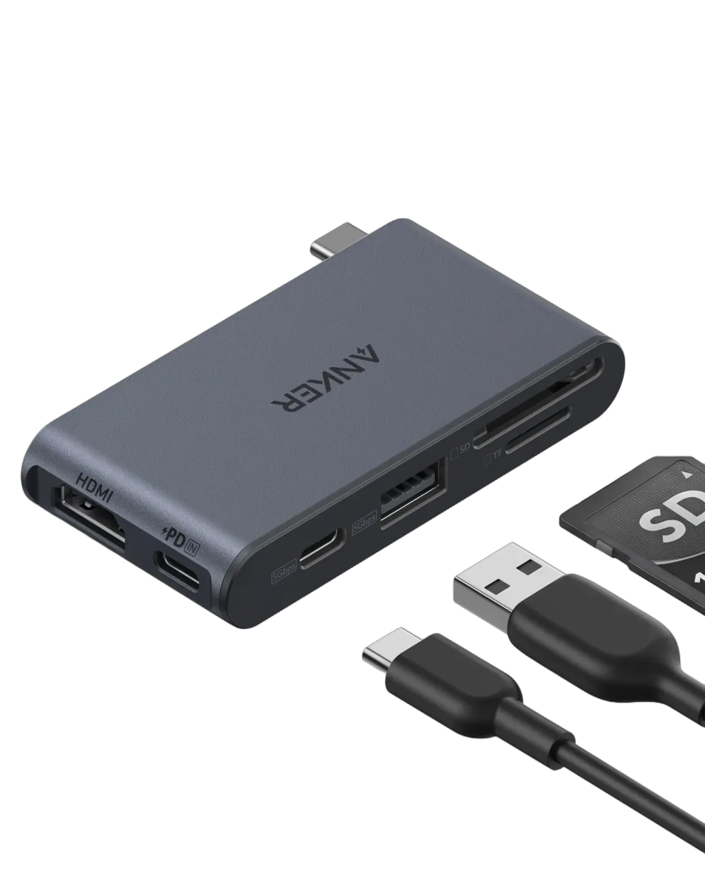 Concentrateur USB-C Anker Nano(6-en-1, 5 Gb/s)