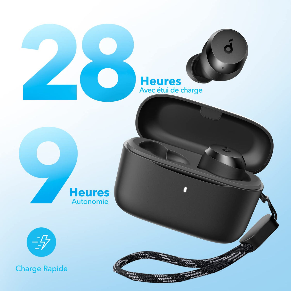 Câble Anker USB-C vers USB-C (240 W, upcyclé et tressé) + Cube 3-en-1 MagSafe Anker + Soundcore A20i | Ecouteurs Bluetooth sans Fil