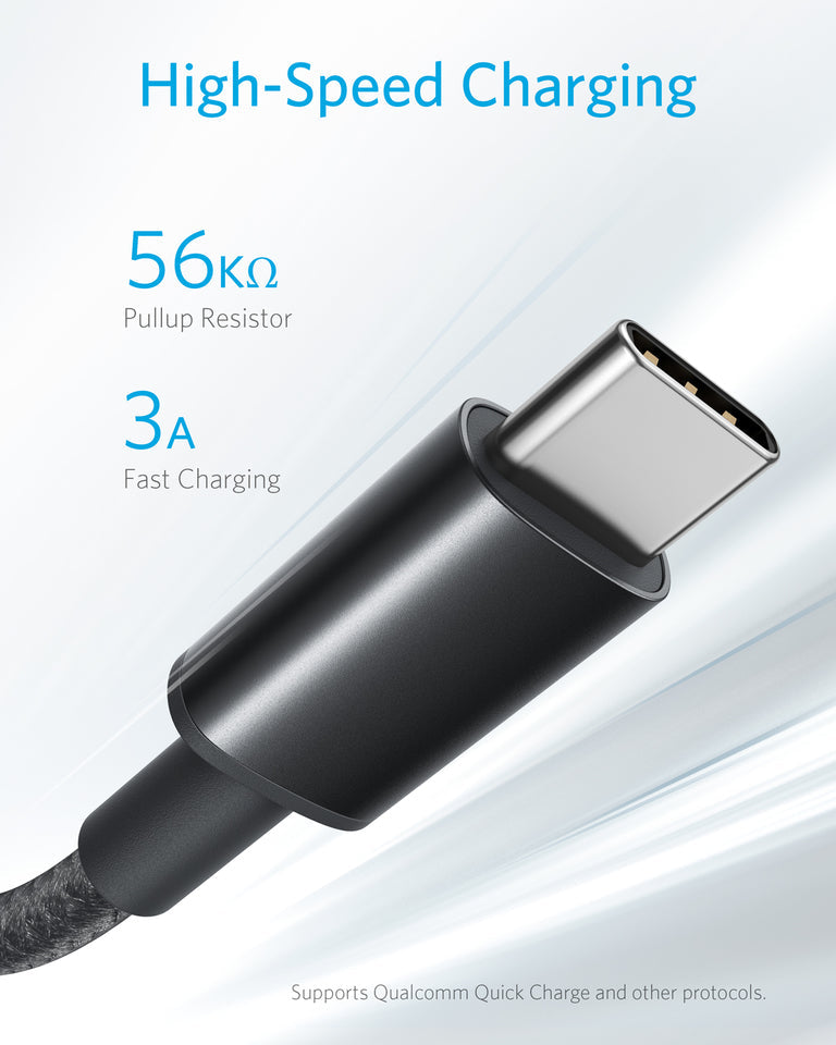 Premium Double-Braided Nylon USB-C to USB-A Cable [2-Pack, 6 ft]