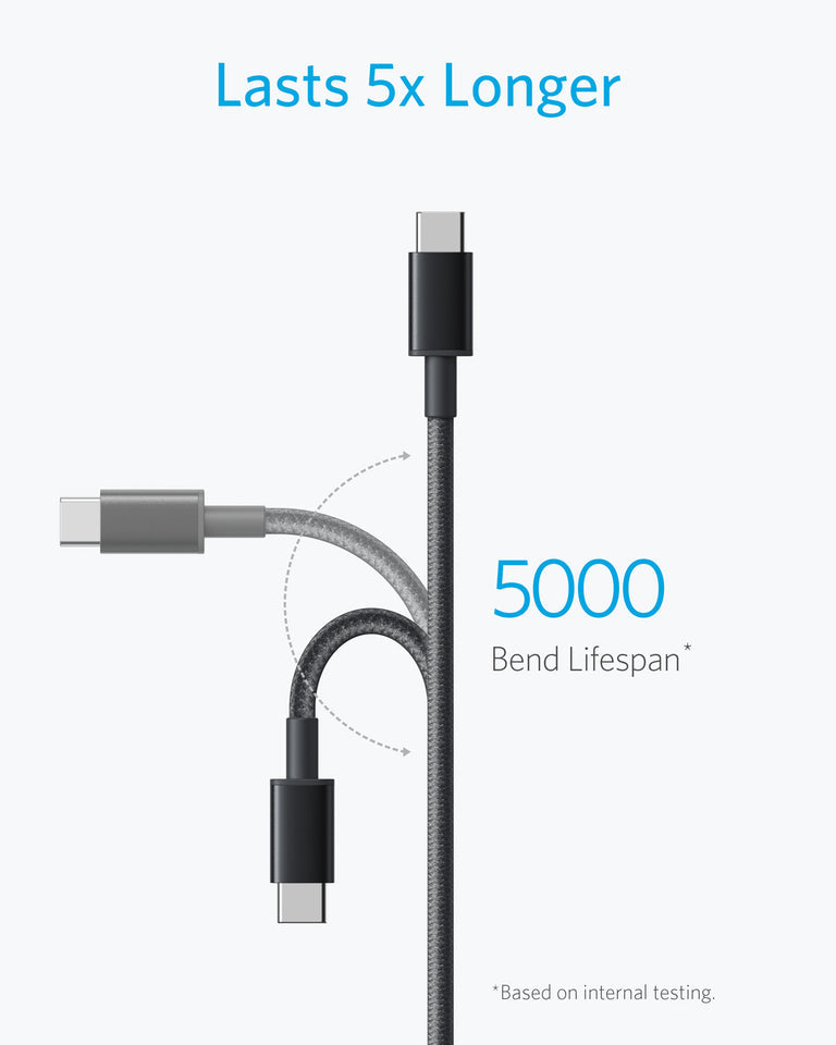 Premium Double-Braided Nylon USB-C to USB-A Cable [2-Pack, 6 ft]