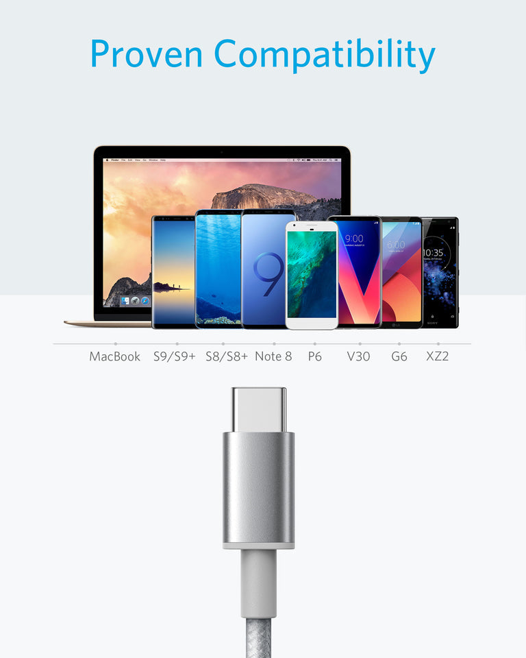 Premium Double-Braided Nylon USB-C to USB-A Cable [2-Pack, 6 ft]
