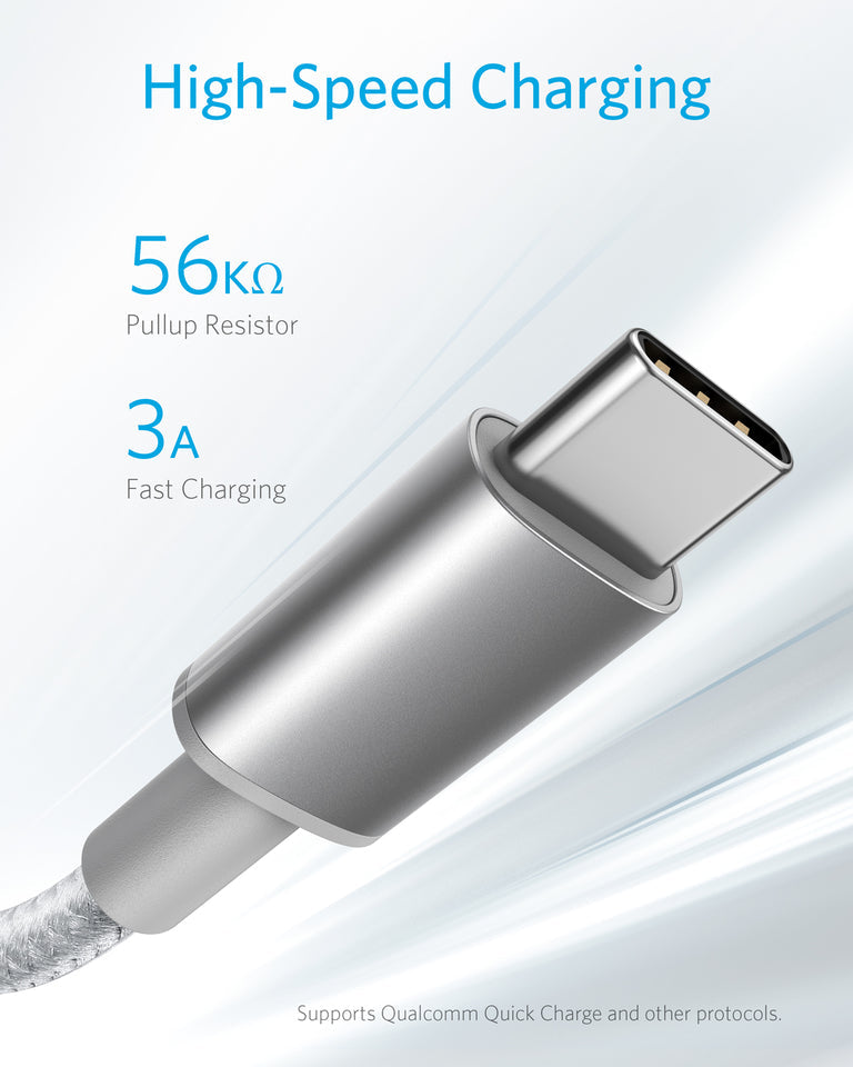 Premium Double-Braided Nylon USB-C to USB-A Cable [2-Pack, 6 ft]