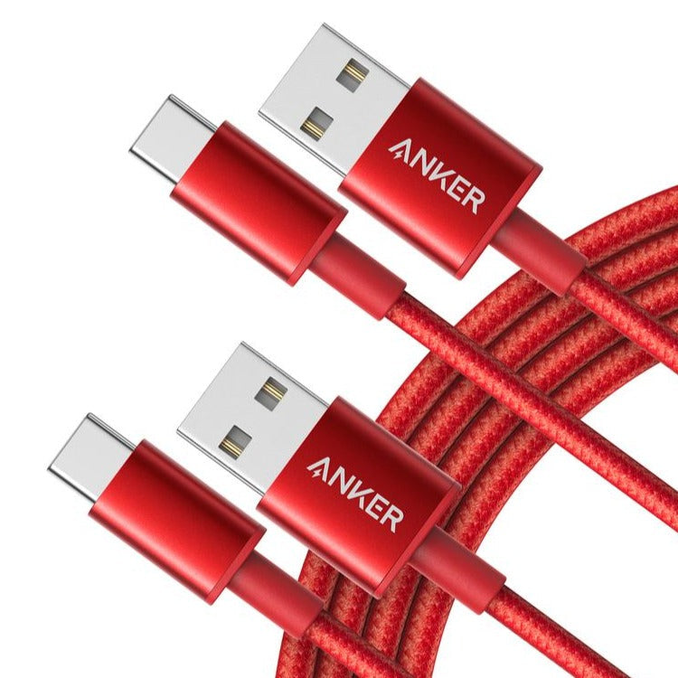 Premium Double-Braided Nylon USB-C to USB-A Cable [2-Pack, 6 ft]