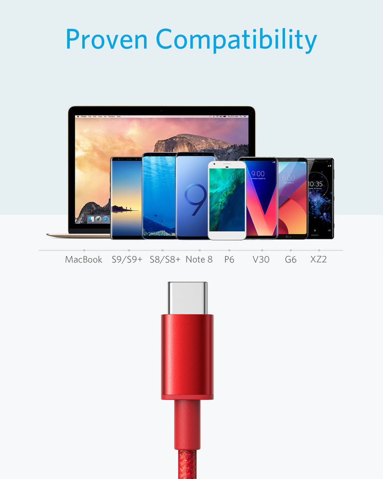 Premium Double-Braided Nylon USB-C to USB-A Cable [2-Pack, 6 ft]