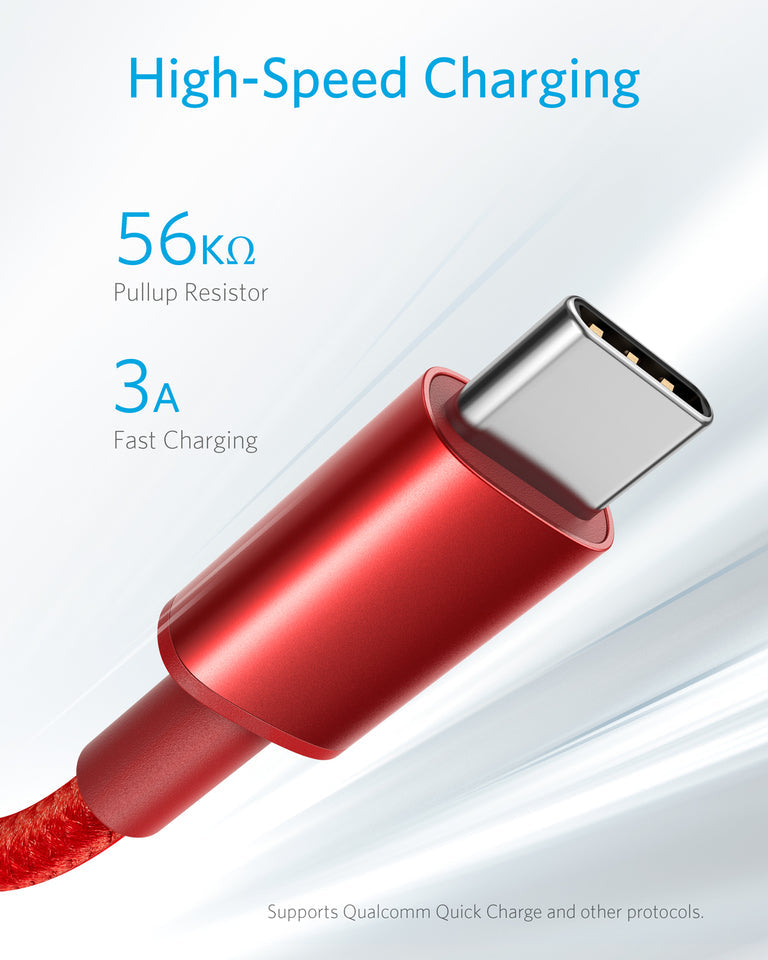 Premium Double-Braided Nylon USB-C to USB-A Cable [2-Pack, 6 ft]